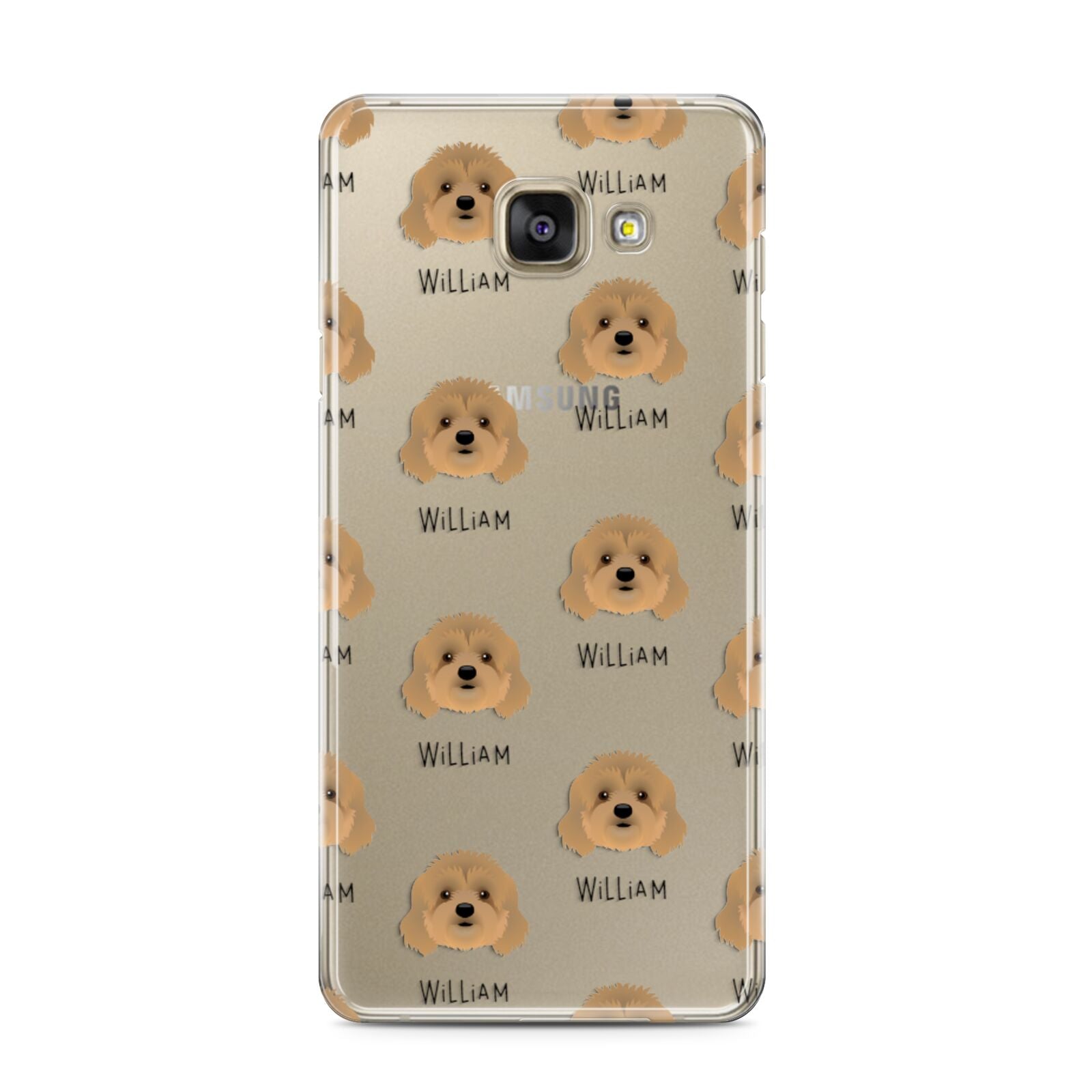 Cavapoo Icon with Name Samsung Galaxy A3 2016 Case on gold phone