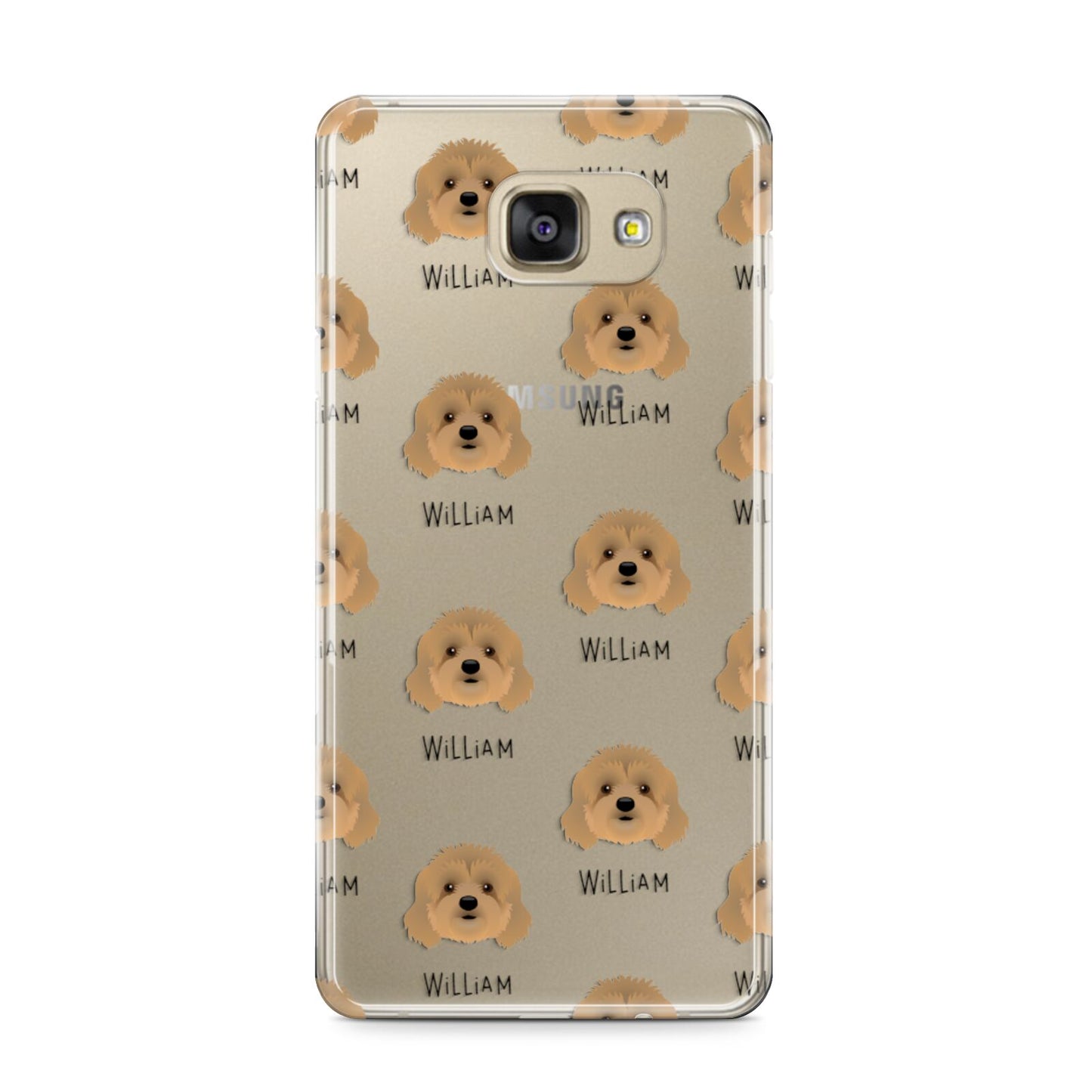 Cavapoo Icon with Name Samsung Galaxy A9 2016 Case on gold phone