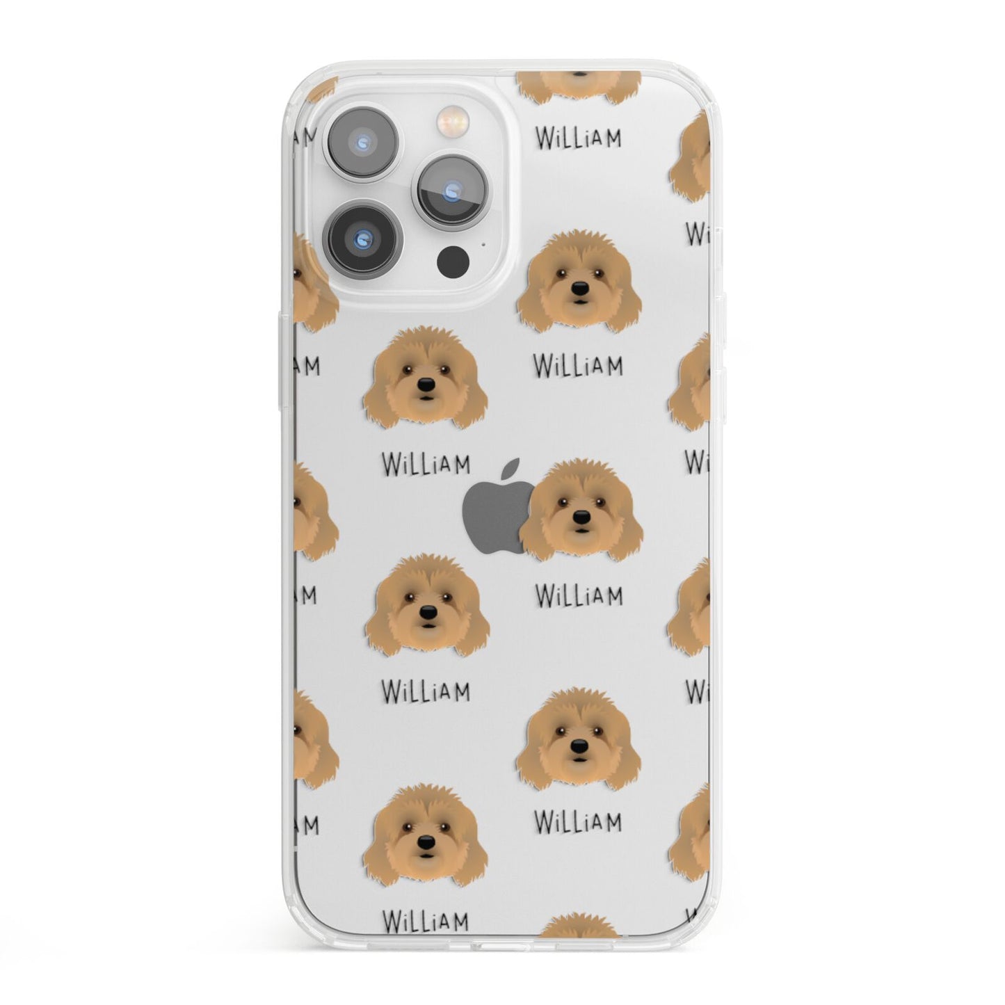 Cavapoo Icon with Name iPhone 13 Pro Max Clear Bumper Case