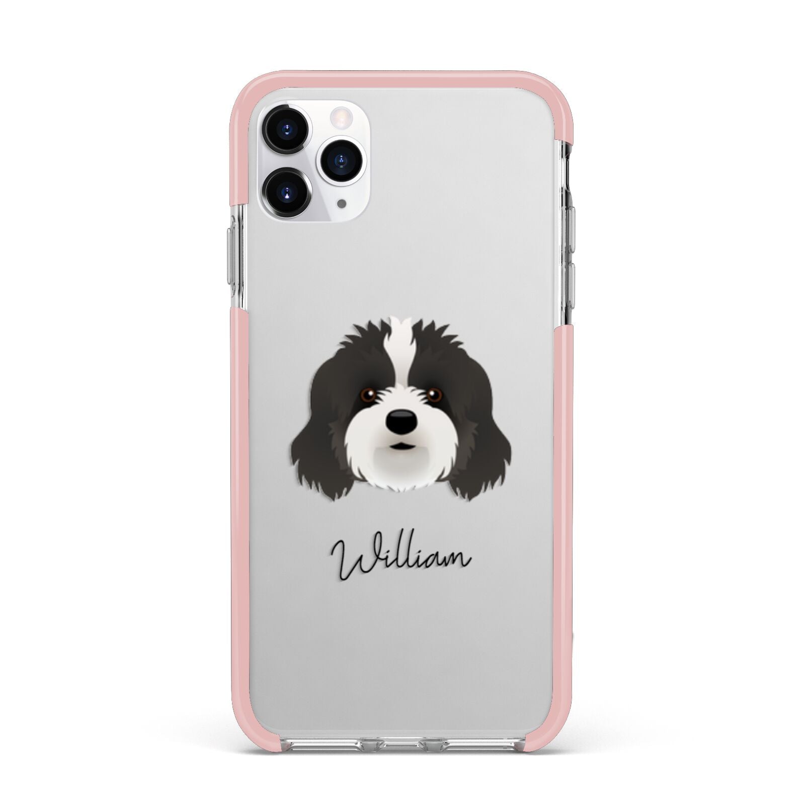 Cavapoo Personalised iPhone 11 Pro Max Impact Pink Edge Case