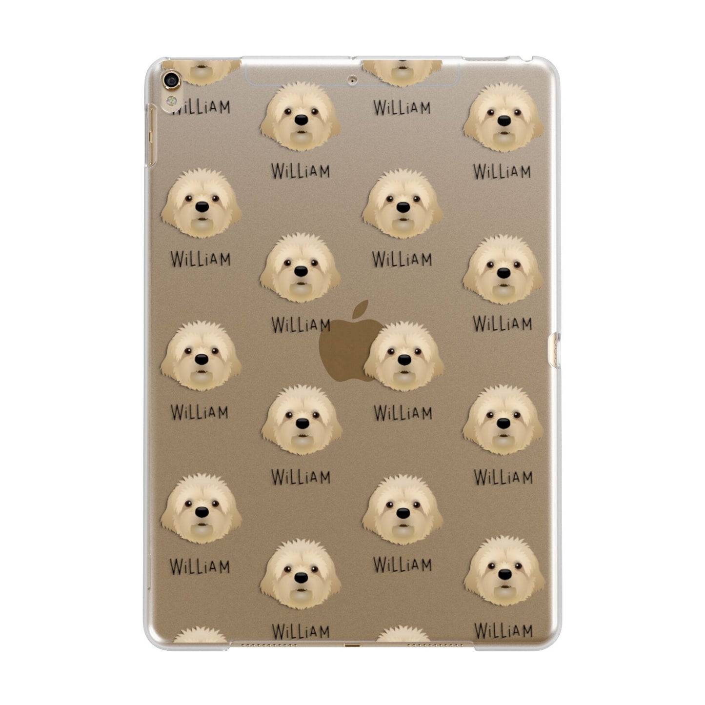 Cavapoochon Icon with Name Apple iPad Gold Case