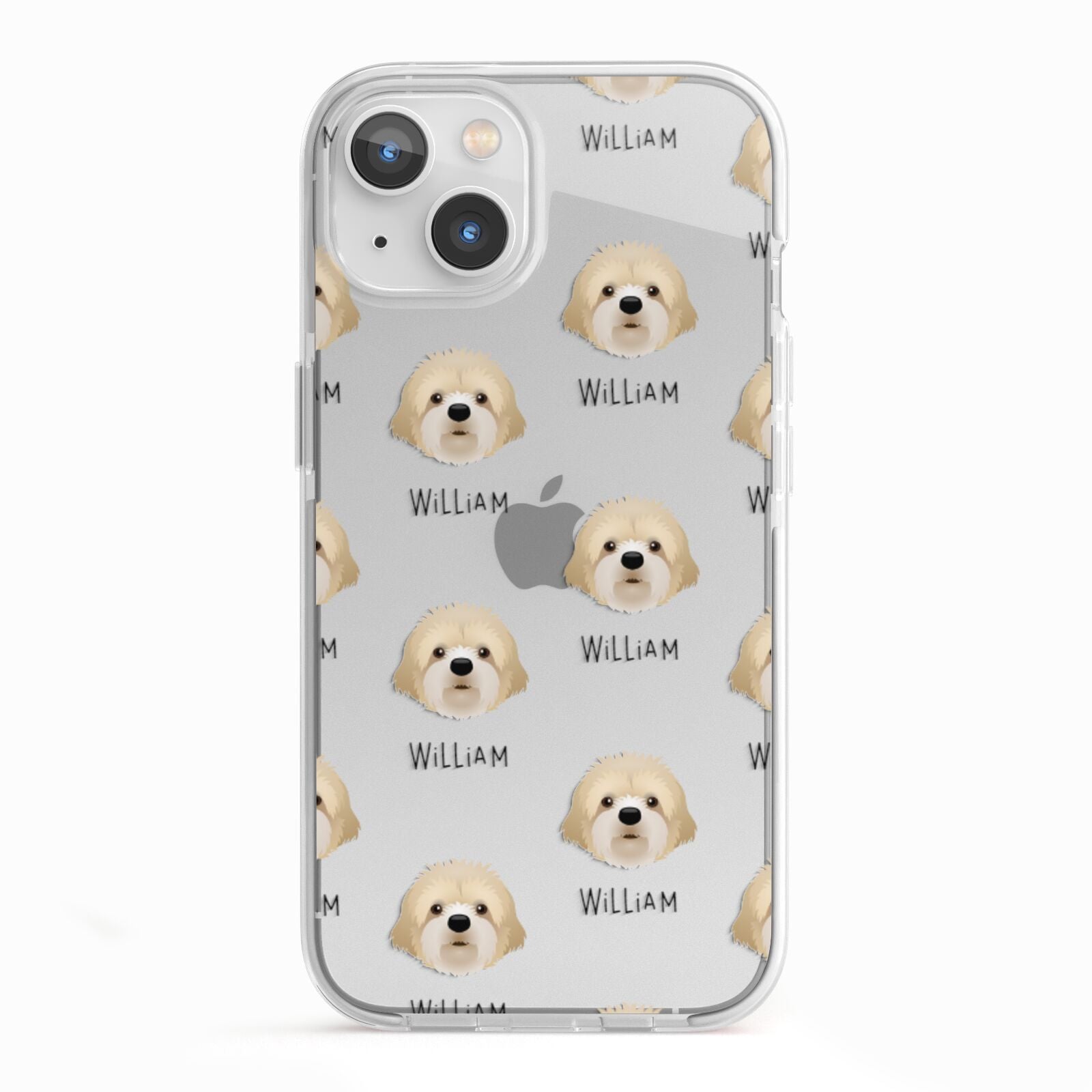 Cavapoochon Icon with Name iPhone 13 TPU Impact Case with White Edges