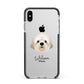 Cavapoochon Personalised Apple iPhone Xs Max Impact Case Black Edge on Silver Phone