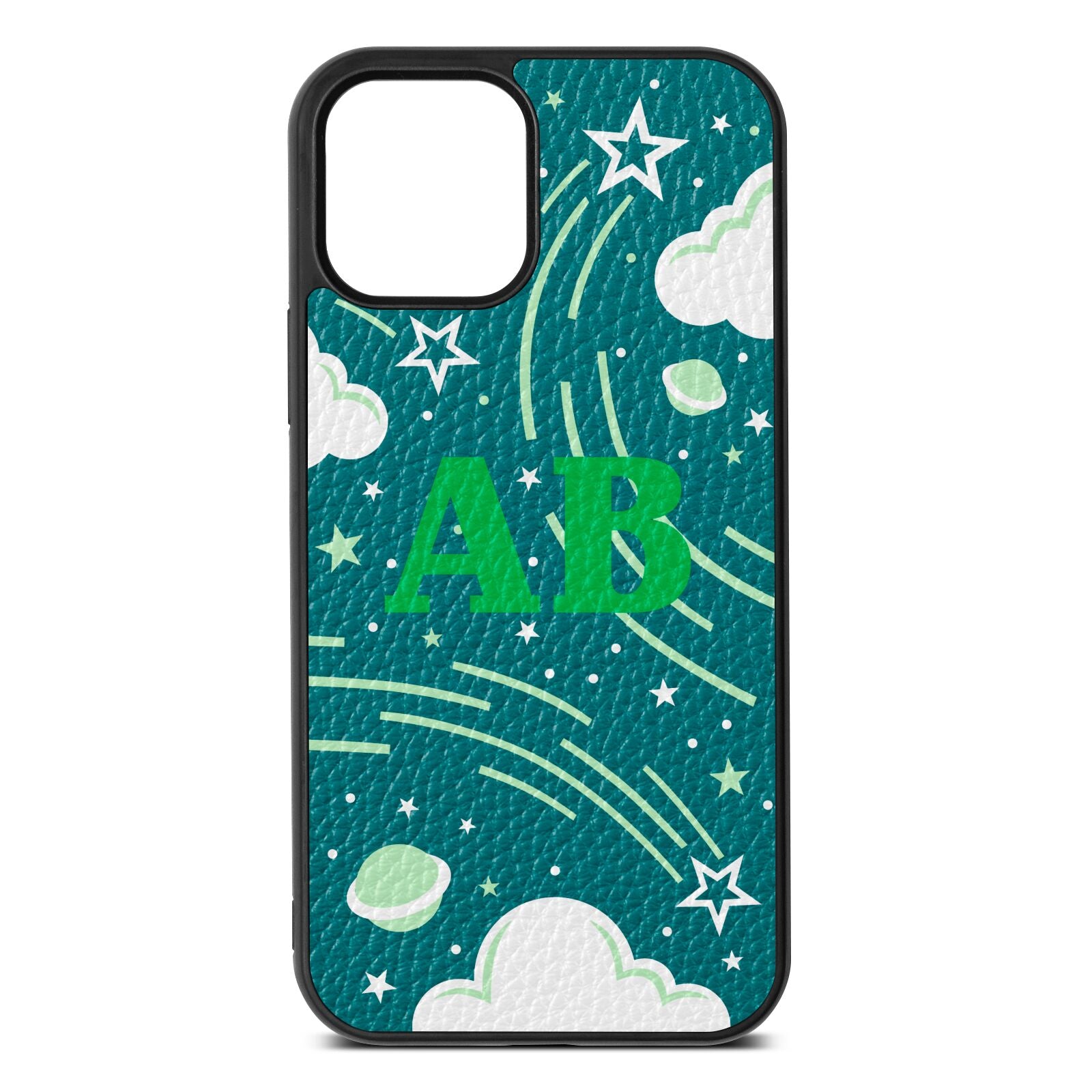 Celestial Green Pebble Leather iPhone 12 Case