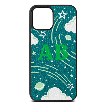 Celestial Green Pebble Leather iPhone 12 Pro Max Case