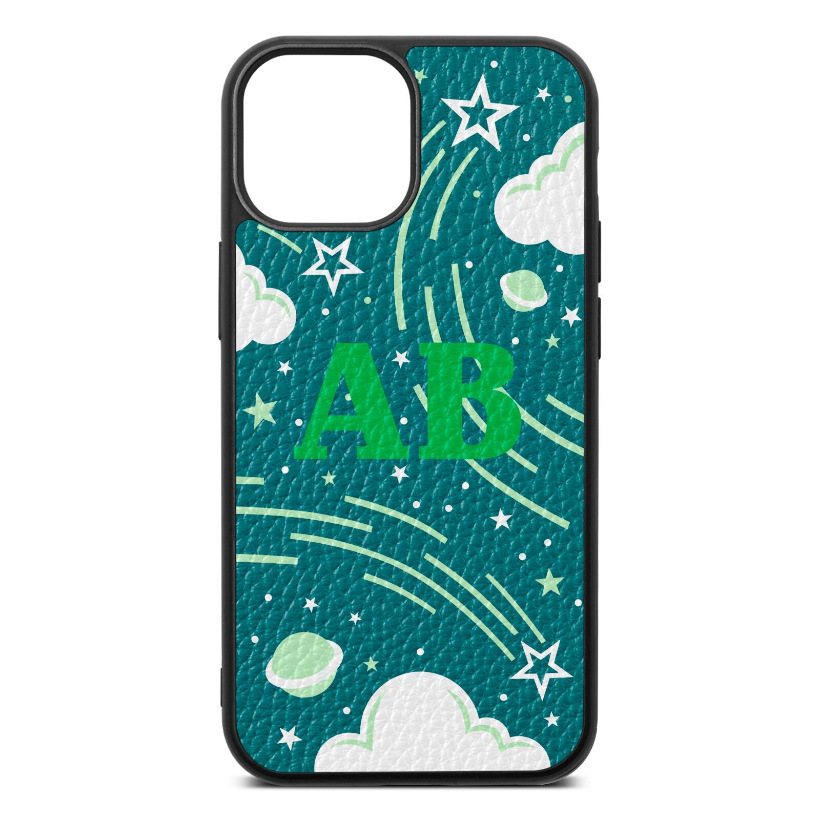 Celestial Green Pebble Leather iPhone 13 Mini Case