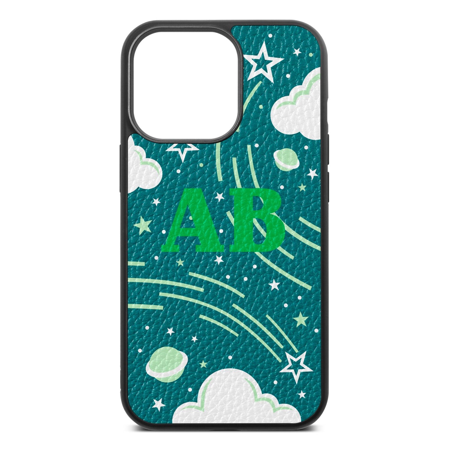 Celestial Green Pebble Leather iPhone 13 Pro Case