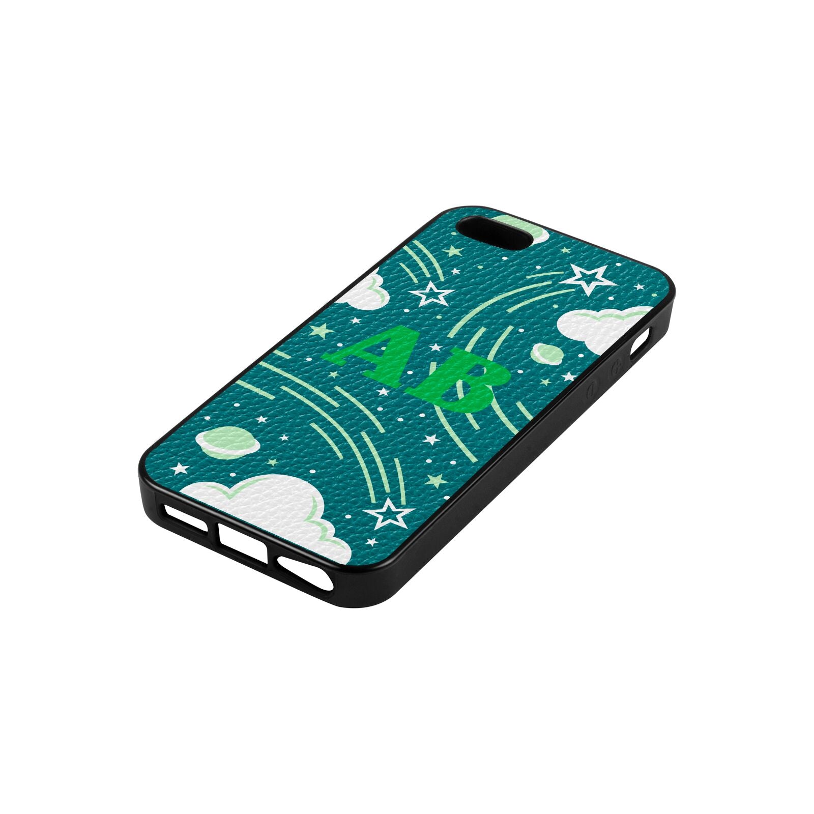 Celestial Green Pebble Leather iPhone 5 Case Side Angle