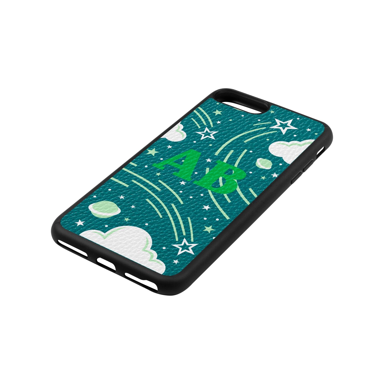 Celestial Green Pebble Leather iPhone 8 Plus Case Side Angle