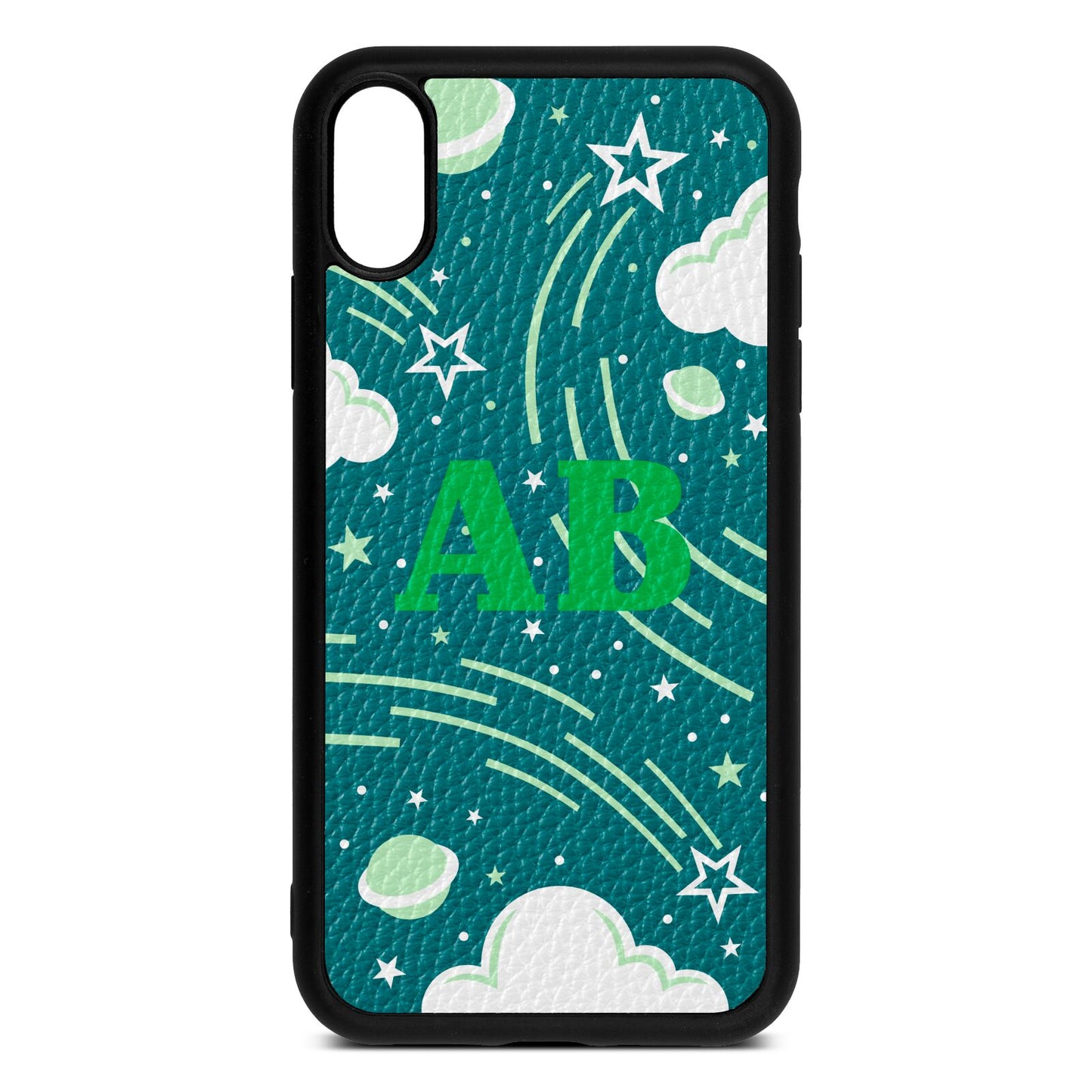 Celestial Green Pebble Leather iPhone Xr Case