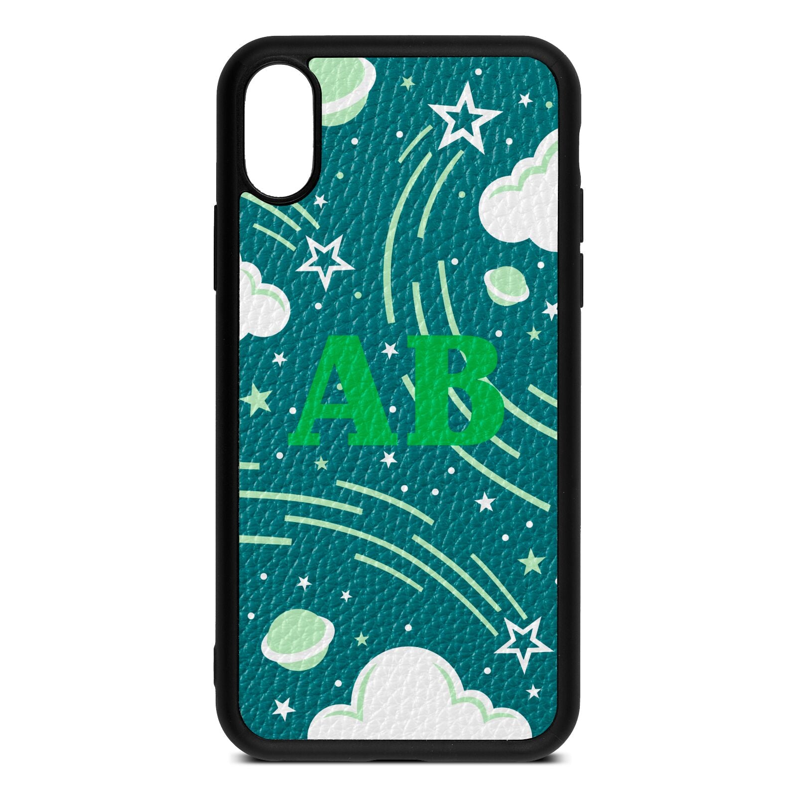 Celestial Green Pebble Leather iPhone Xs Case