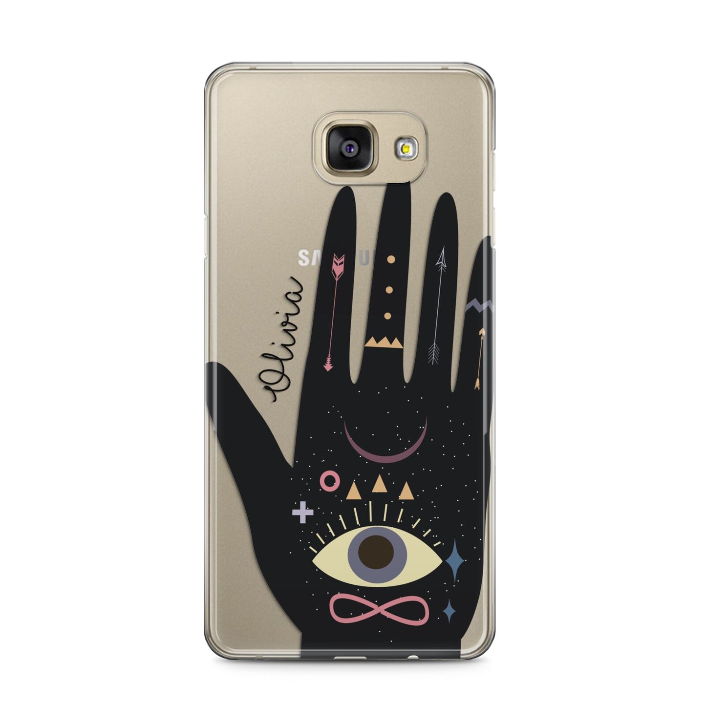 Celestial Hand with Text Samsung Galaxy A5 2016 Case on gold phone