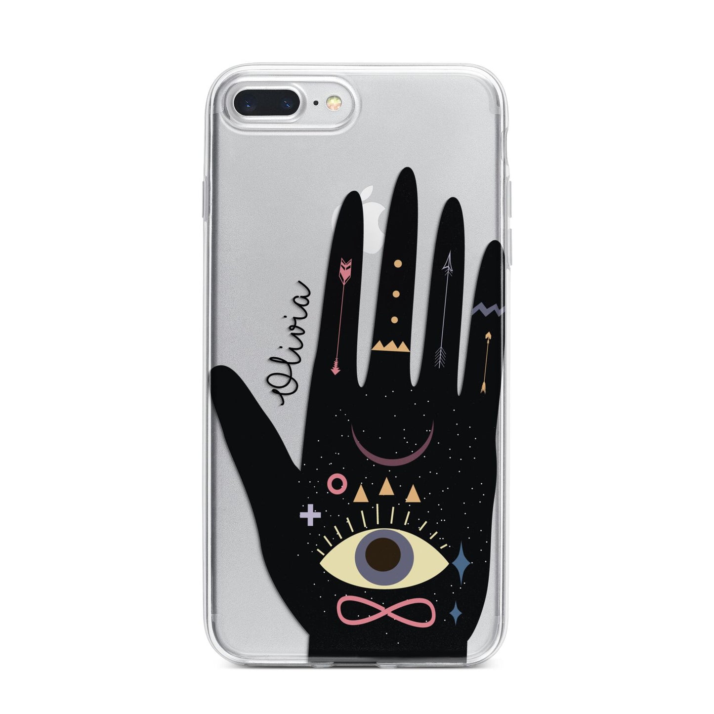 Celestial Hand with Text iPhone 7 Plus Bumper Case on Silver iPhone