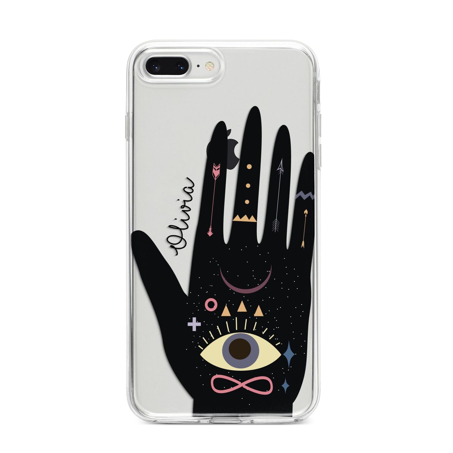 Celestial Hand with Text iPhone 8 Plus Bumper Case on Silver iPhone