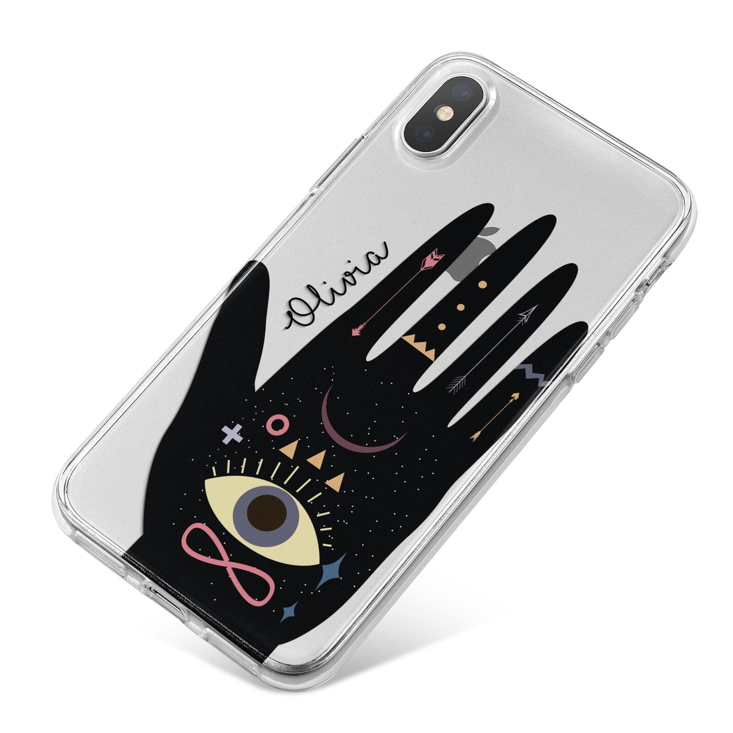 Celestial Hand with Text iPhone X Bumper Case on Silver iPhone