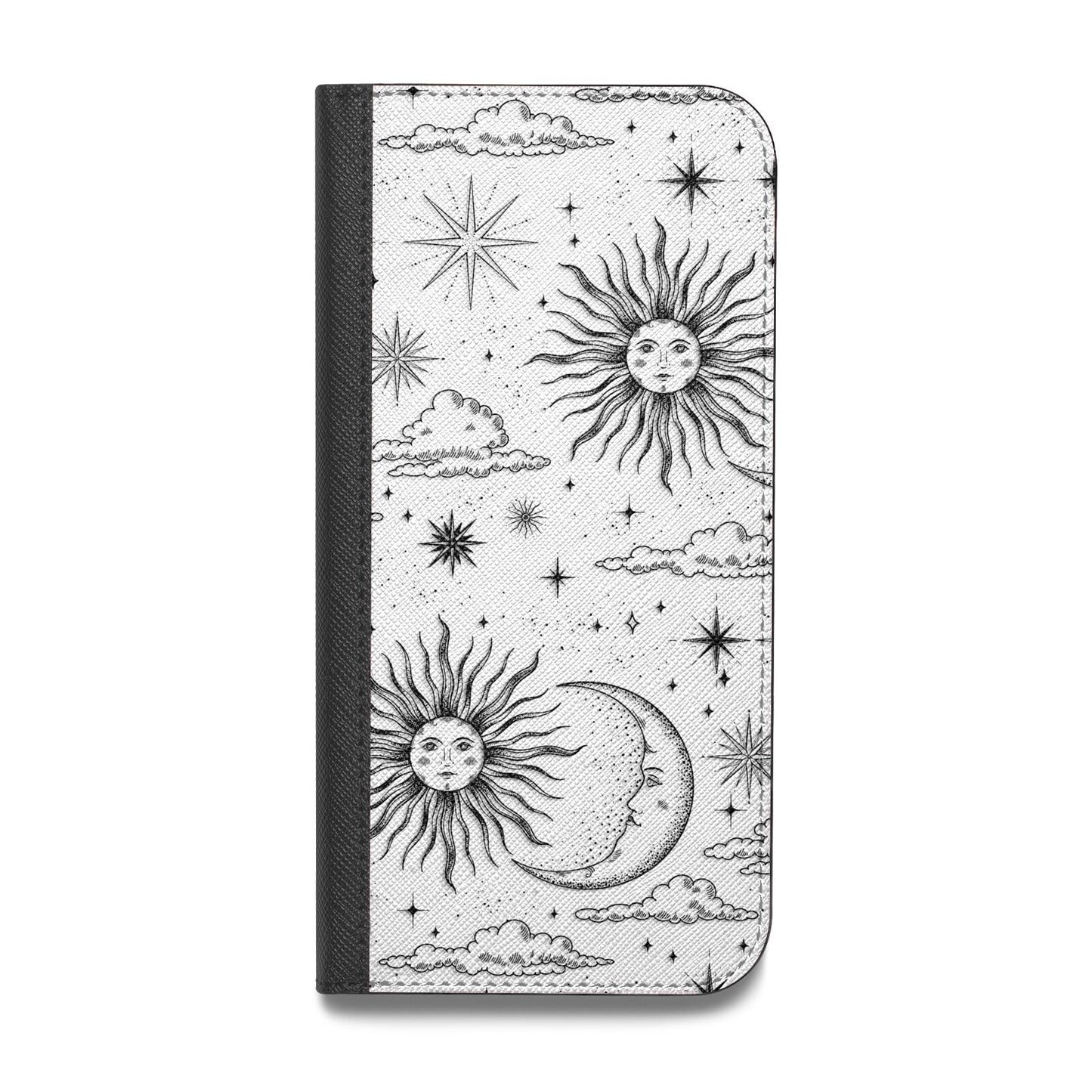 Celestial Suns Clouds Vegan Leather Flip iPhone Case