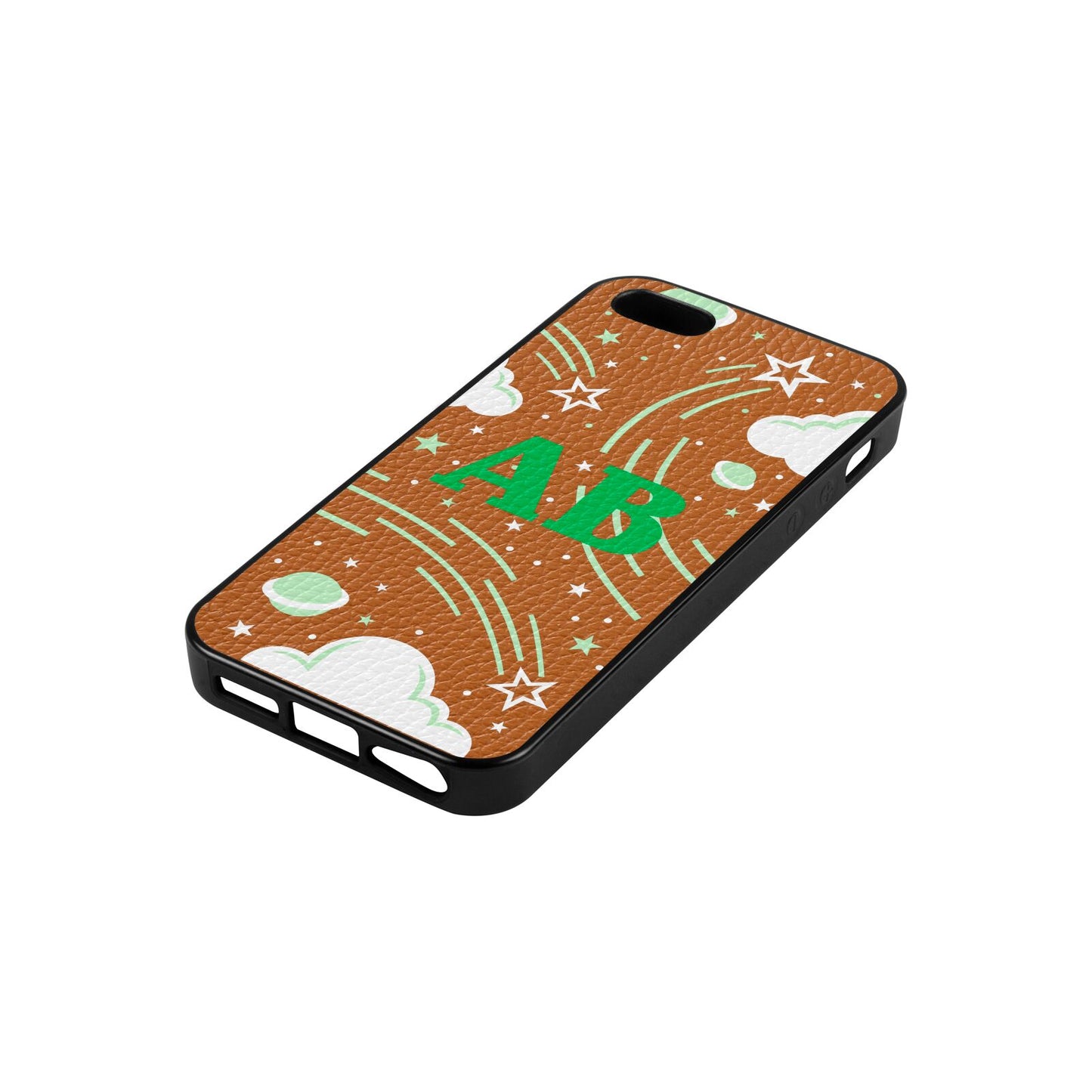 Celestial Tan Pebble Leather iPhone 5 Case Side Angle