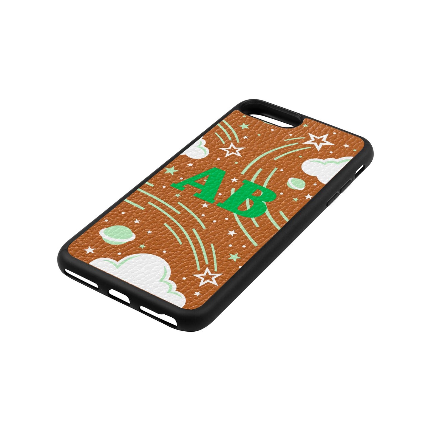 Celestial Tan Pebble Leather iPhone 8 Plus Case Side Angle