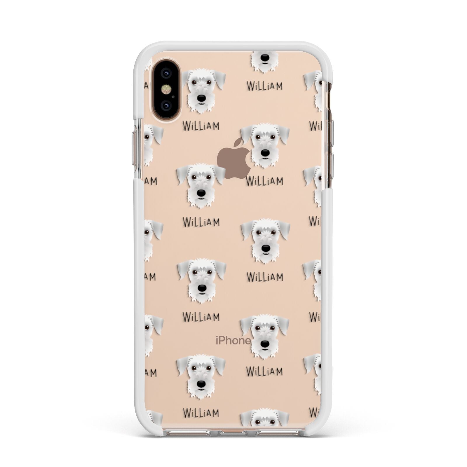 Cesky Terrier Icon with Name Apple iPhone Xs Max Impact Case White Edge on Gold Phone