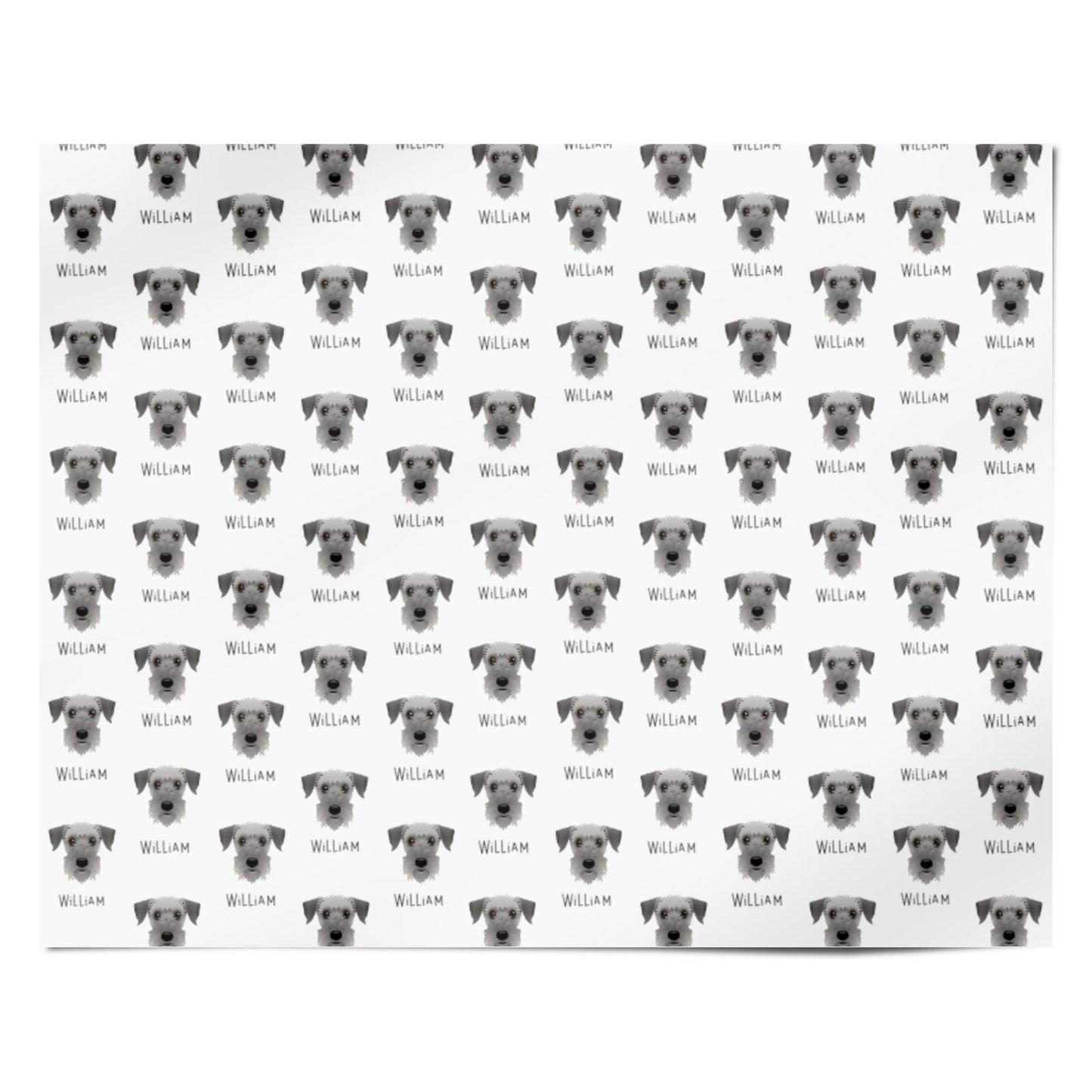Cesky Terrier Icon with Name Personalised Wrapping Paper Alternative