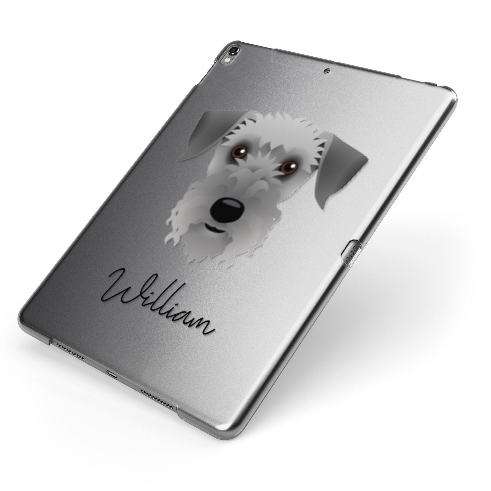 Cesky Terrier Personalised Apple iPad Case on Grey iPad Side View