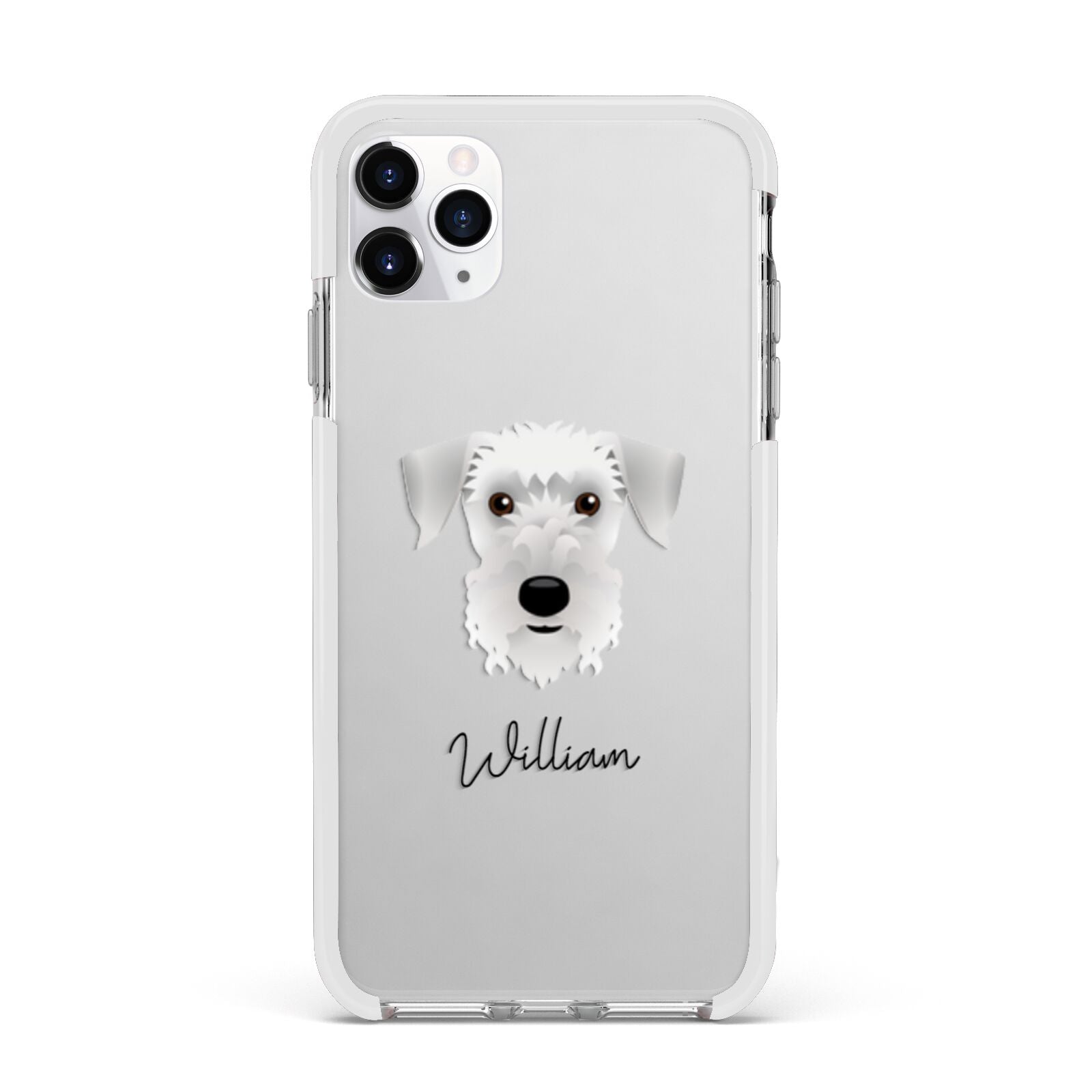 Cesky Terrier Personalised Apple iPhone 11 Pro Max in Silver with White Impact Case