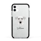 Cesky Terrier Personalised Apple iPhone 11 in White with Black Impact Case