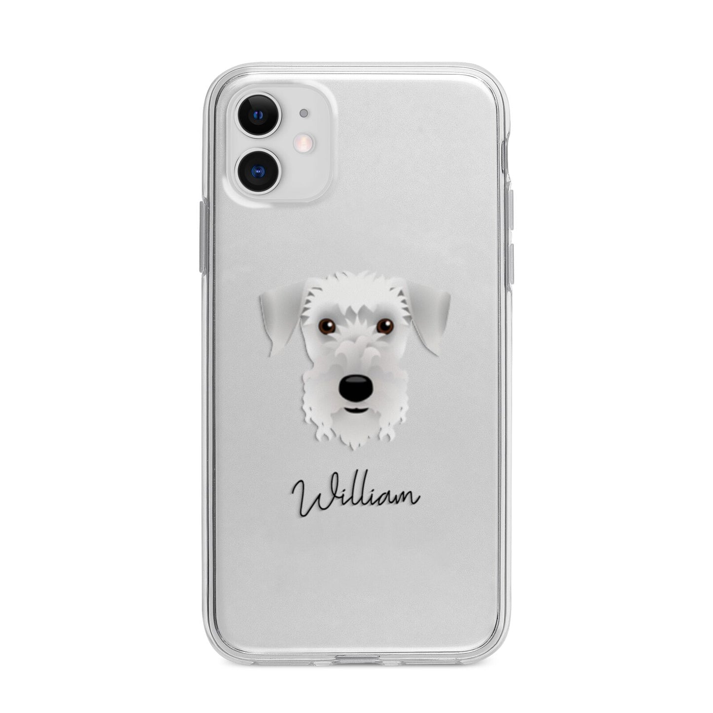 Cesky Terrier Personalised Apple iPhone 11 in White with Bumper Case