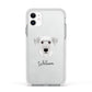 Cesky Terrier Personalised Apple iPhone 11 in White with White Impact Case