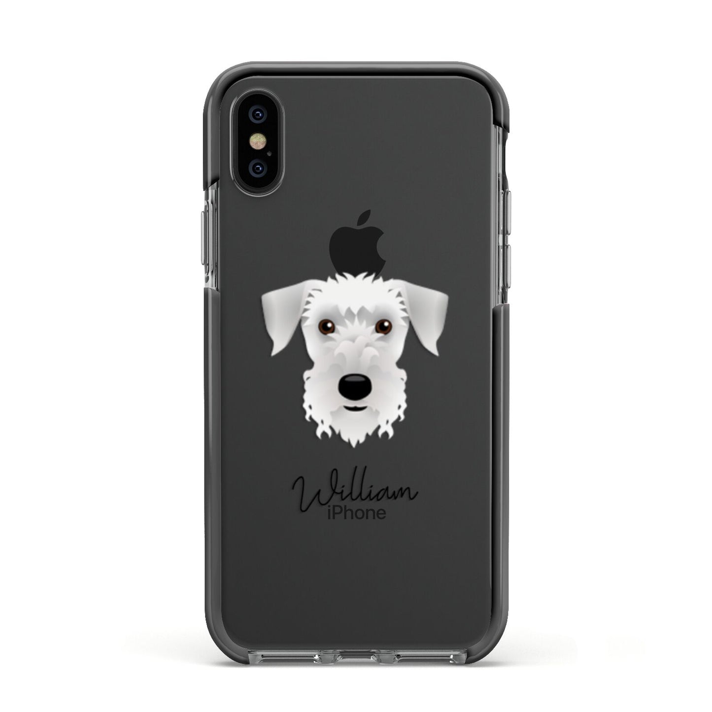 Cesky Terrier Personalised Apple iPhone Xs Impact Case Black Edge on Black Phone