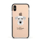 Cesky Terrier Personalised Apple iPhone Xs Impact Case Black Edge on Gold Phone