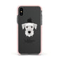 Cesky Terrier Personalised Apple iPhone Xs Impact Case Pink Edge on Black Phone