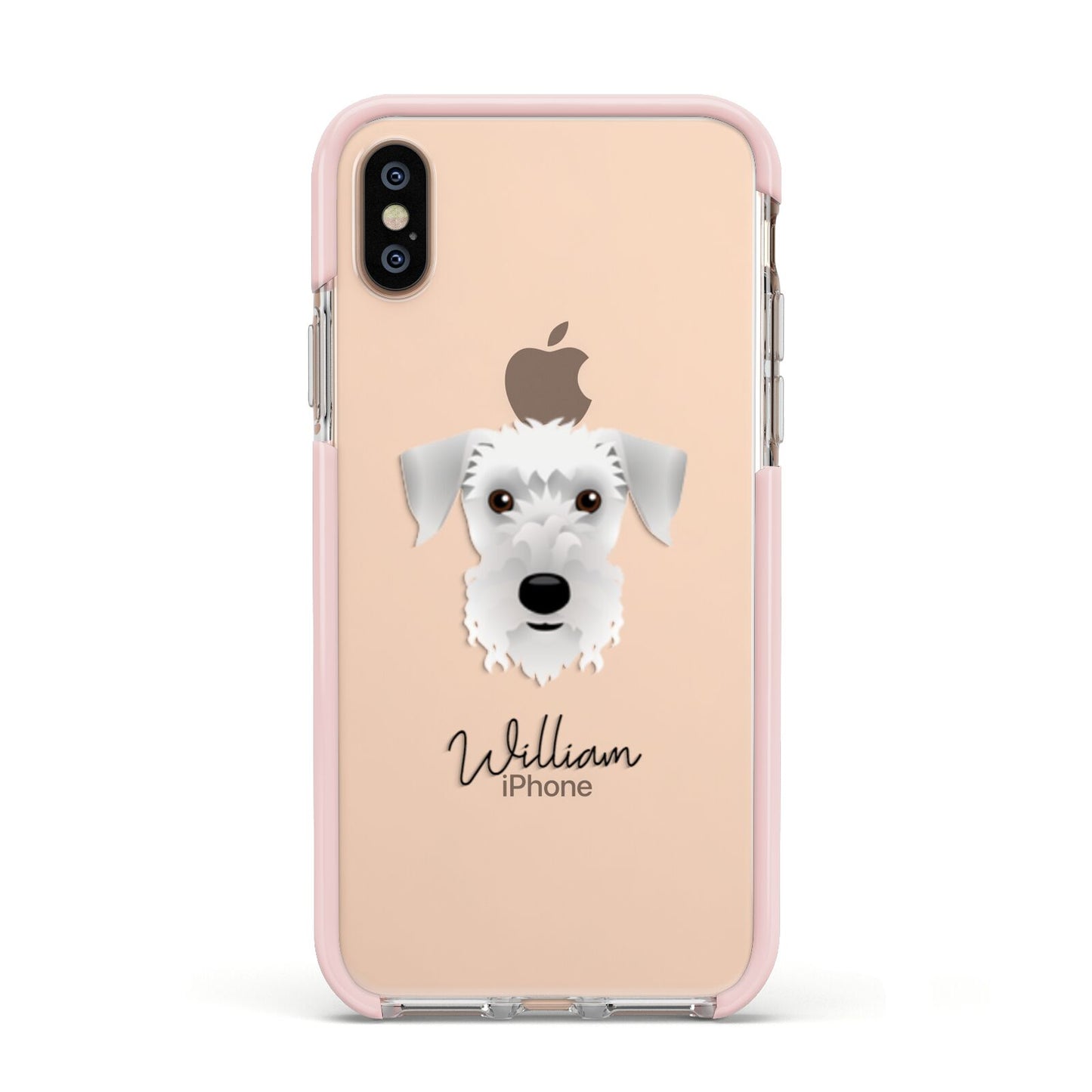 Cesky Terrier Personalised Apple iPhone Xs Impact Case Pink Edge on Gold Phone