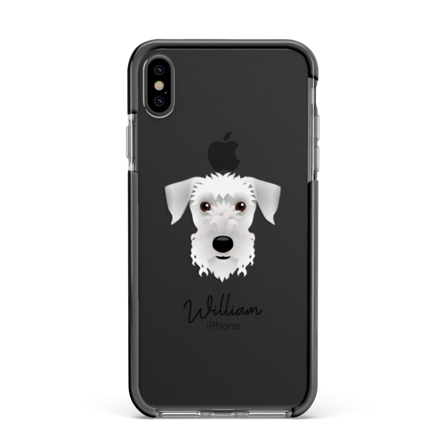 Cesky Terrier Personalised Apple iPhone Xs Max Impact Case Black Edge on Black Phone