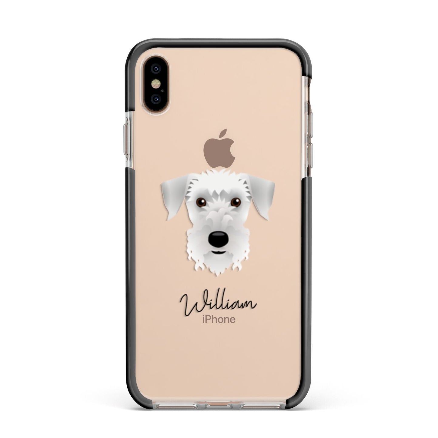 Cesky Terrier Personalised Apple iPhone Xs Max Impact Case Black Edge on Gold Phone