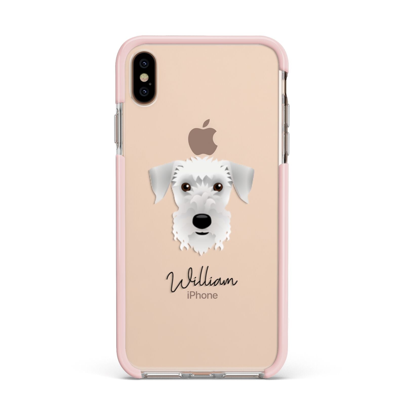 Cesky Terrier Personalised Apple iPhone Xs Max Impact Case Pink Edge on Gold Phone