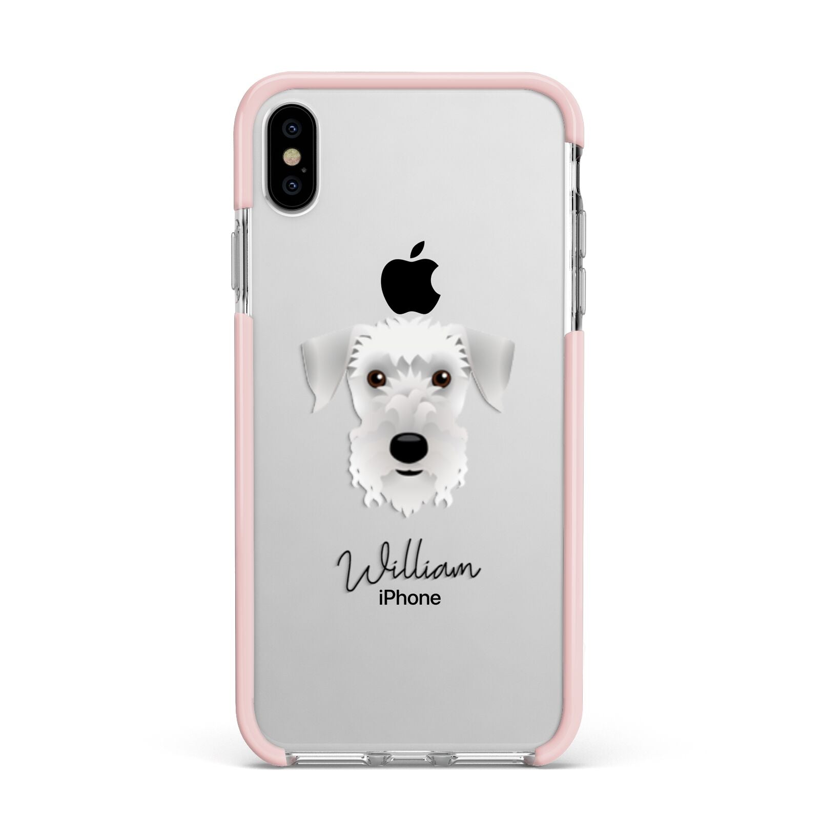 Cesky Terrier Personalised Apple iPhone Xs Max Impact Case Pink Edge on Silver Phone