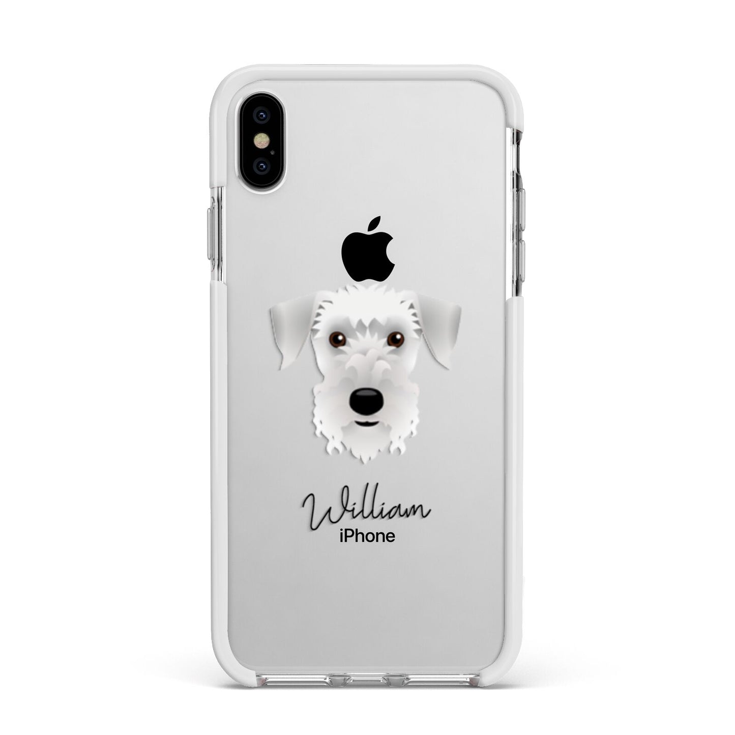 Cesky Terrier Personalised Apple iPhone Xs Max Impact Case White Edge on Silver Phone