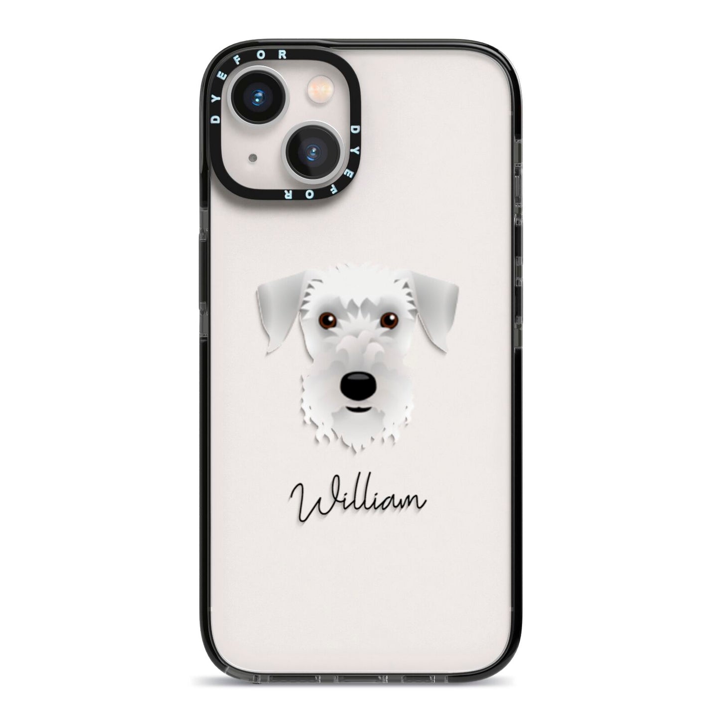 Cesky Terrier Personalised iPhone 13 Black Impact Case on Silver phone