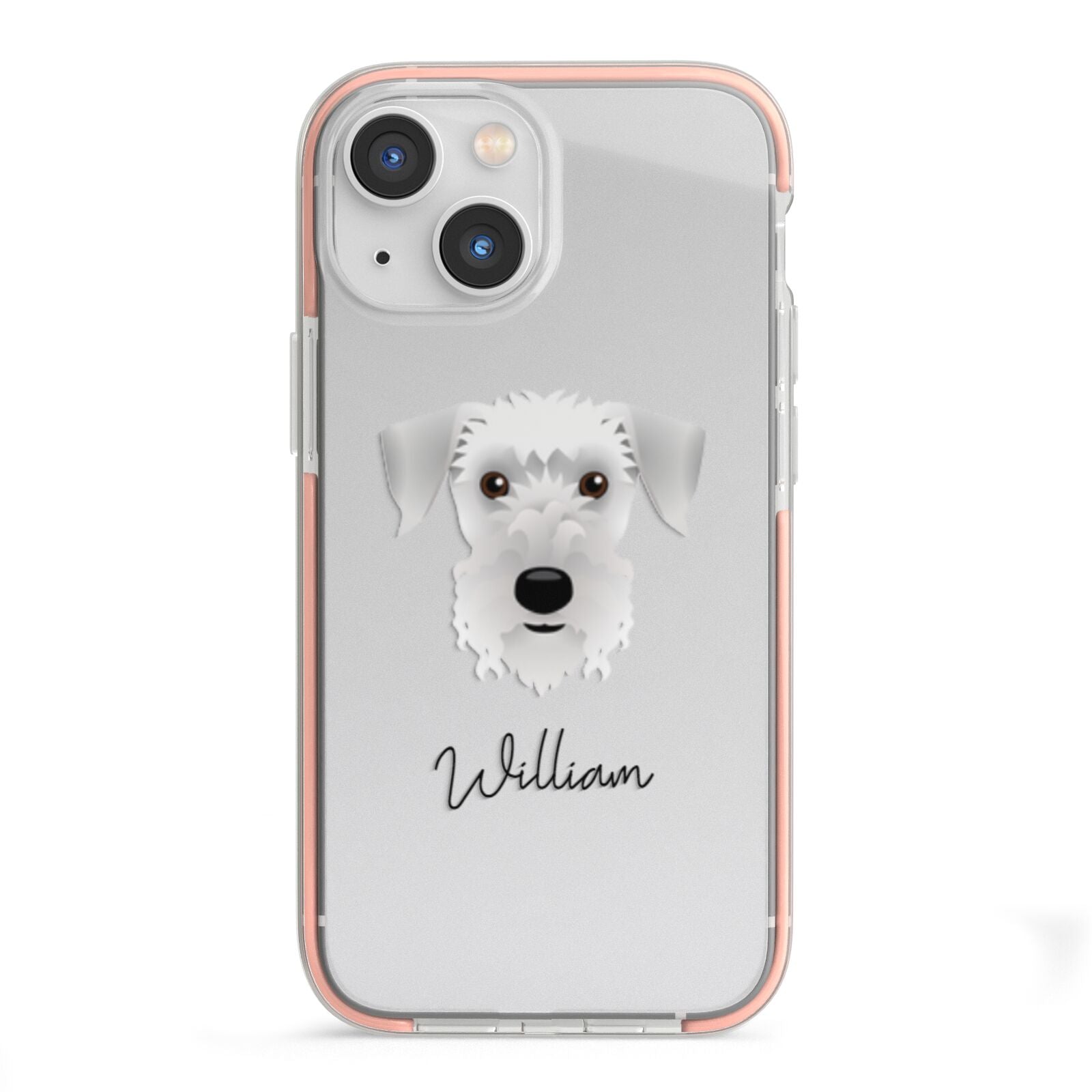 Cesky Terrier Personalised iPhone 13 Mini TPU Impact Case with Pink Edges