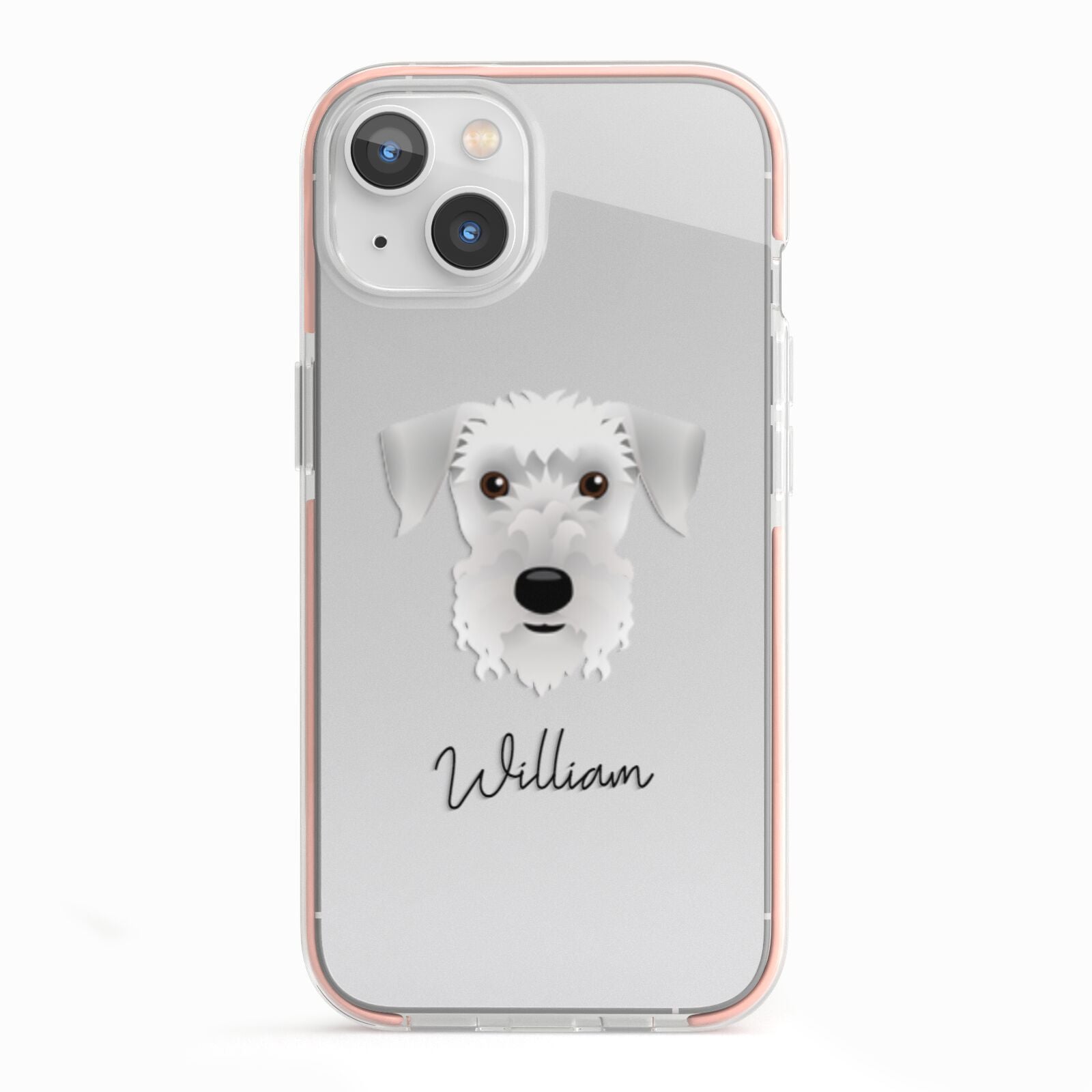 Cesky Terrier Personalised iPhone 13 TPU Impact Case with Pink Edges
