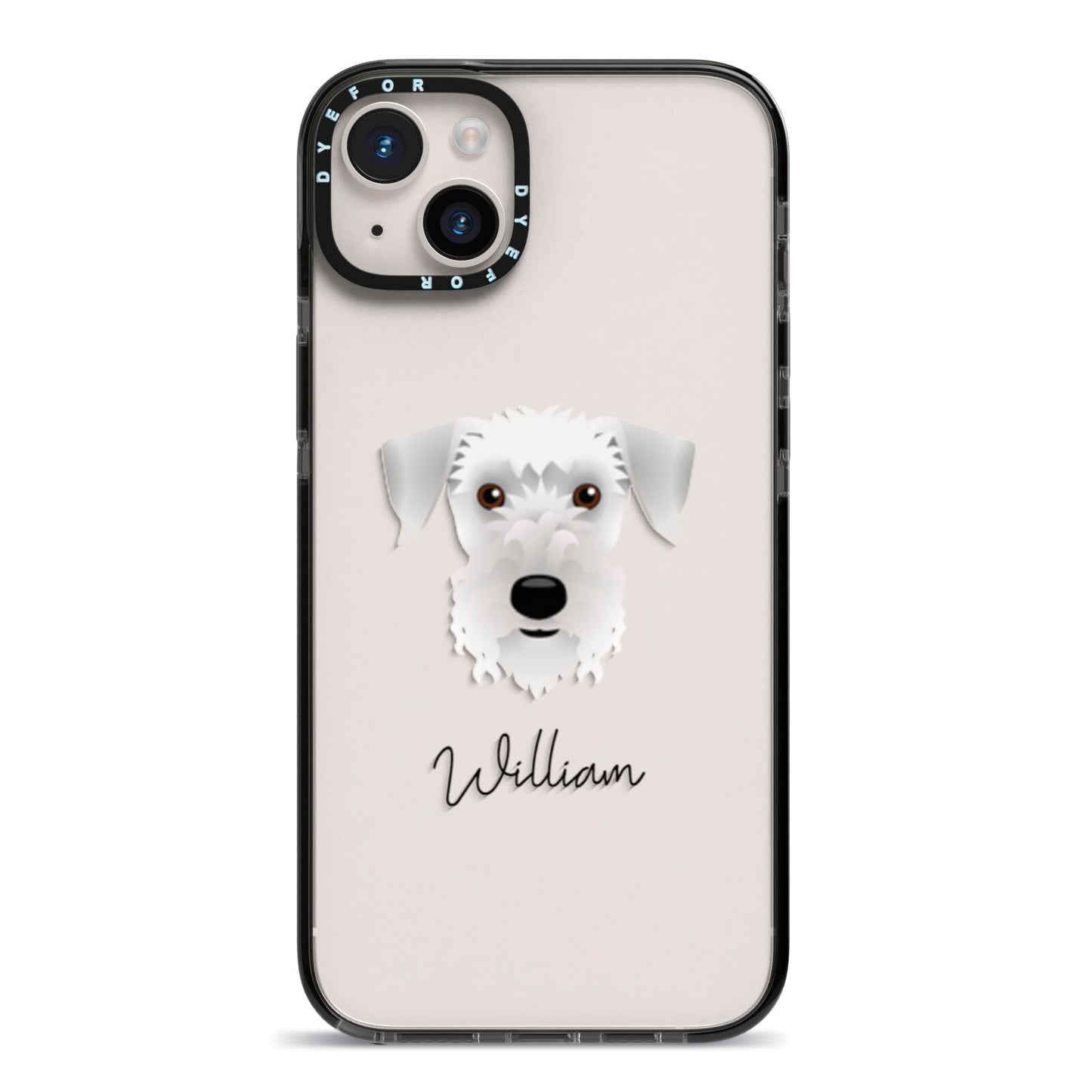 Cesky Terrier Personalised iPhone 14 Plus Black Impact Case on Silver phone