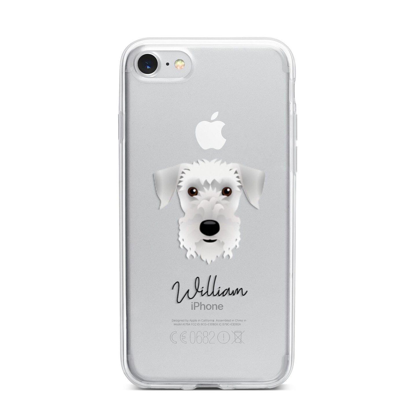 Cesky Terrier Personalised iPhone 7 Bumper Case on Silver iPhone