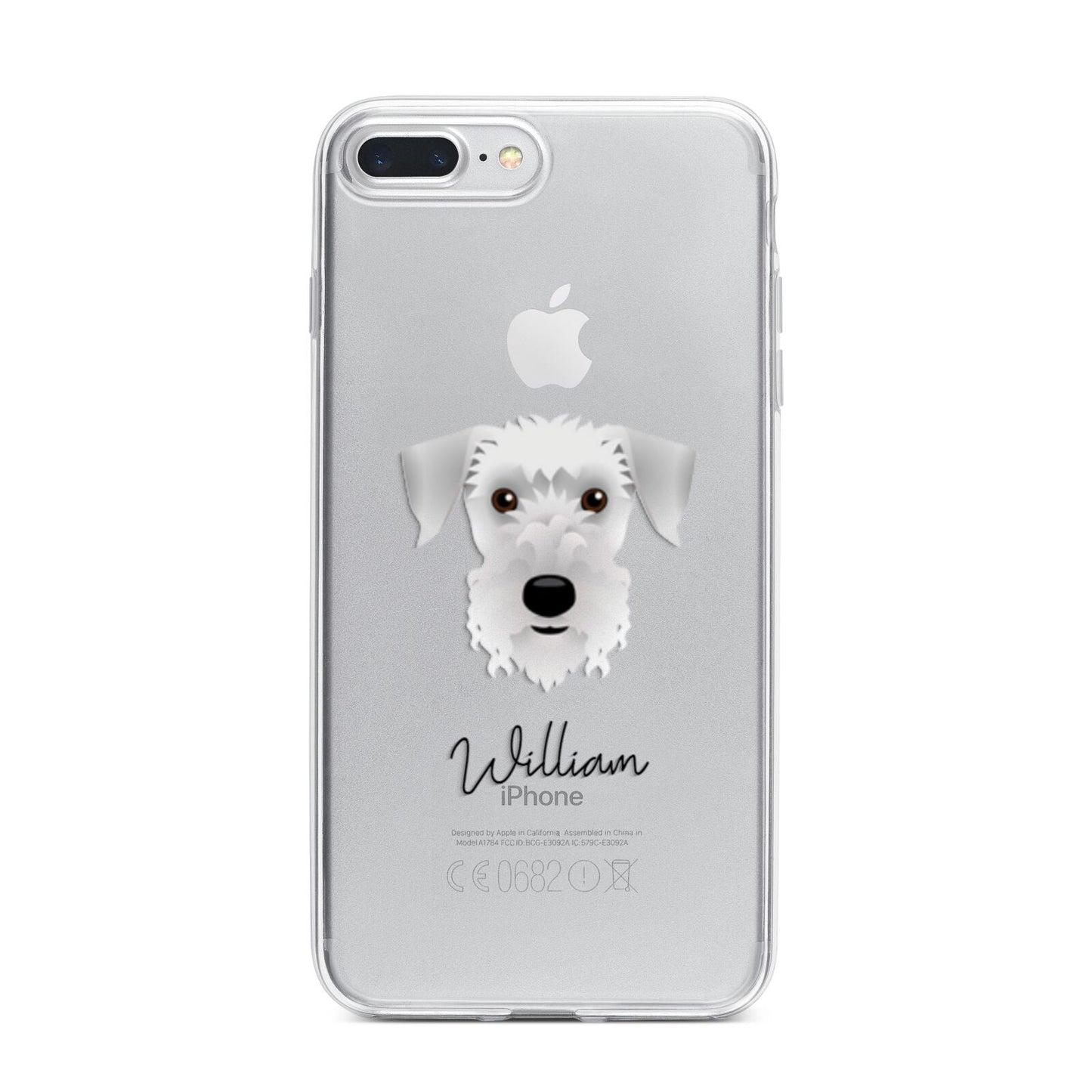 Cesky Terrier Personalised iPhone 7 Plus Bumper Case on Silver iPhone