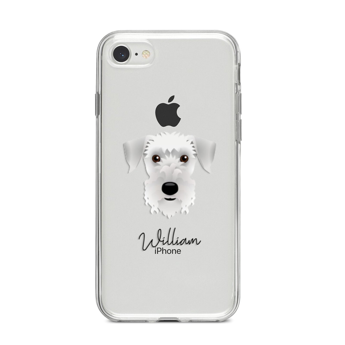 Cesky Terrier Personalised iPhone 8 Bumper Case on Silver iPhone