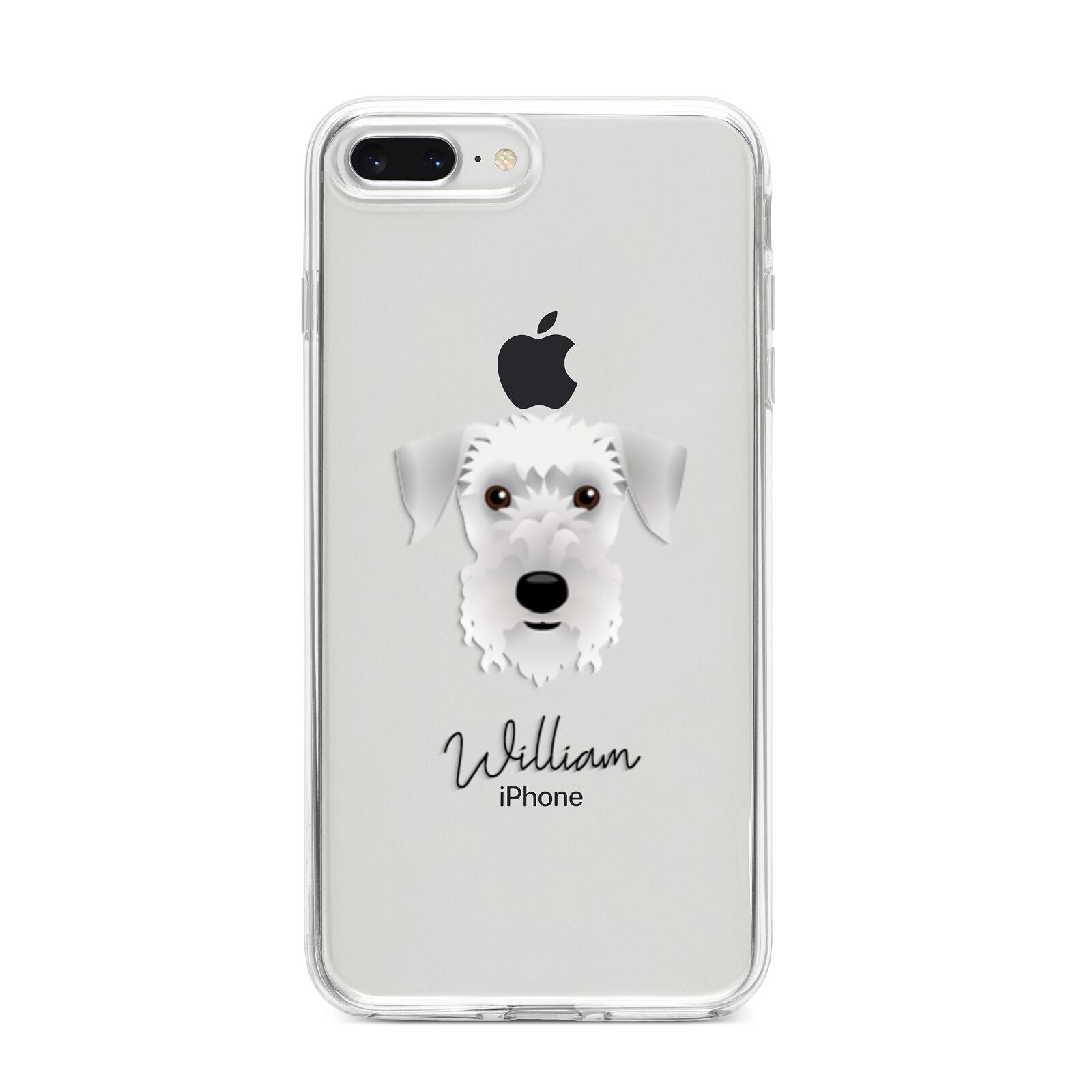 Cesky Terrier Personalised iPhone 8 Plus Bumper Case on Silver iPhone