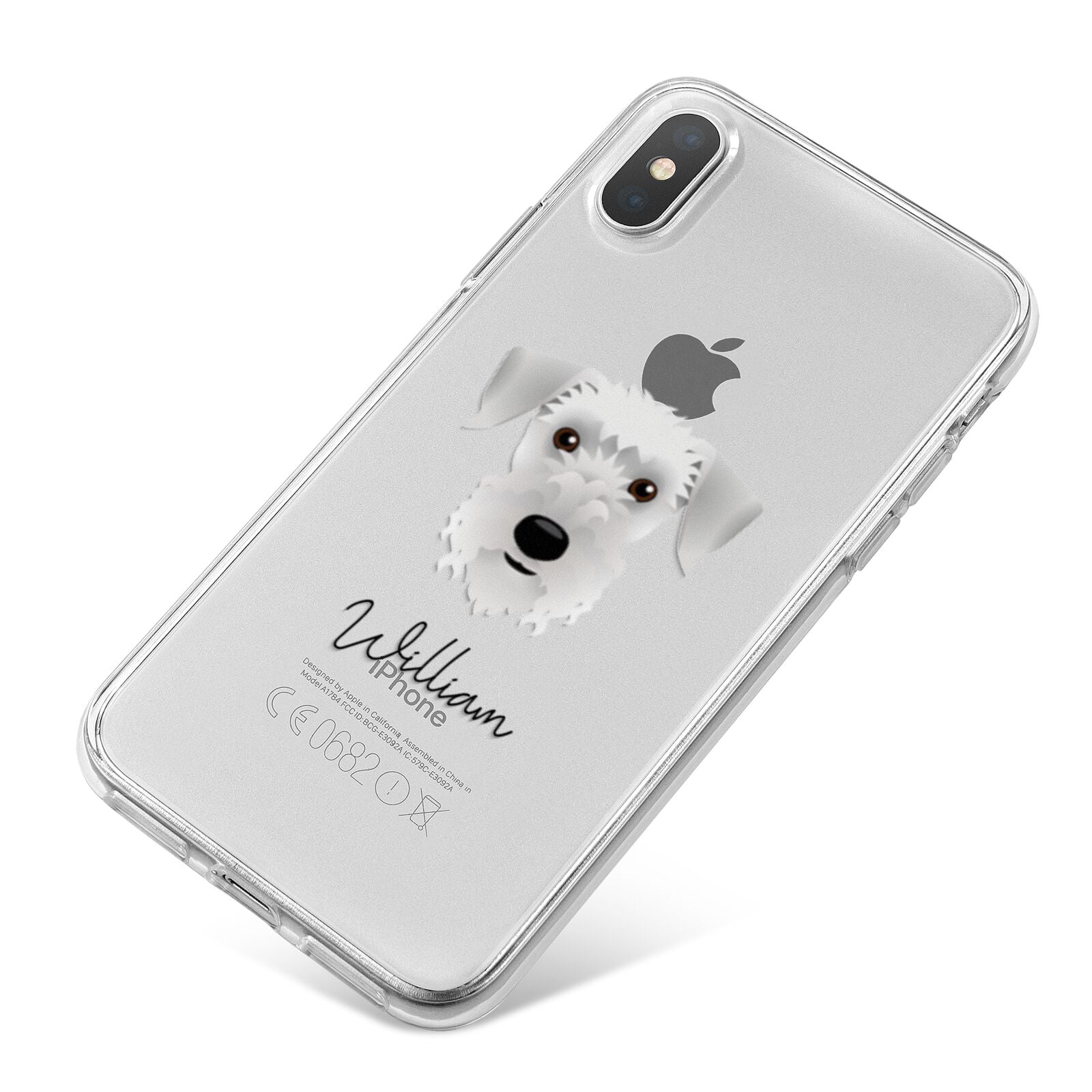 Cesky Terrier Personalised iPhone X Bumper Case on Silver iPhone