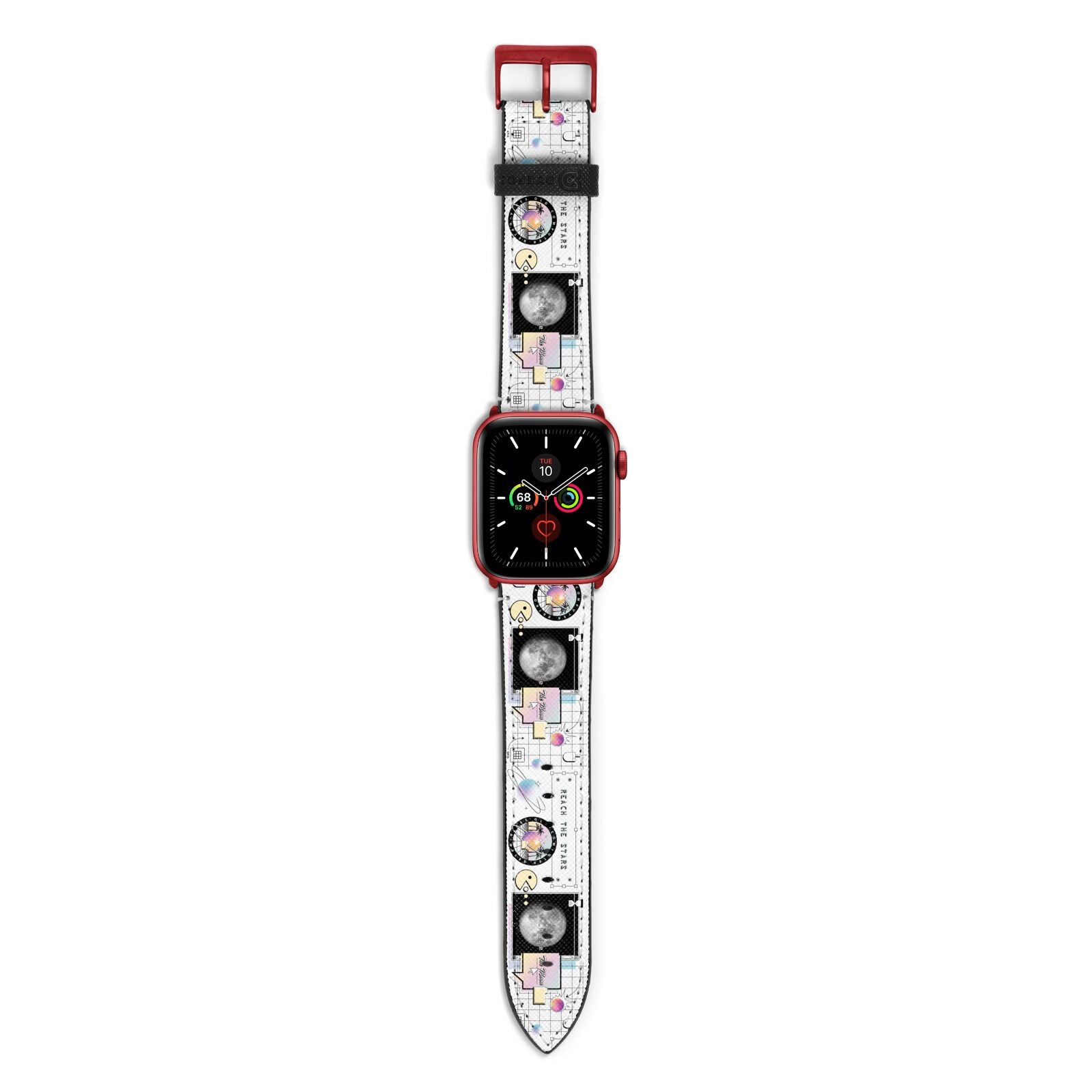 Chase The Moon Apple Watch Strap with Red Hardware