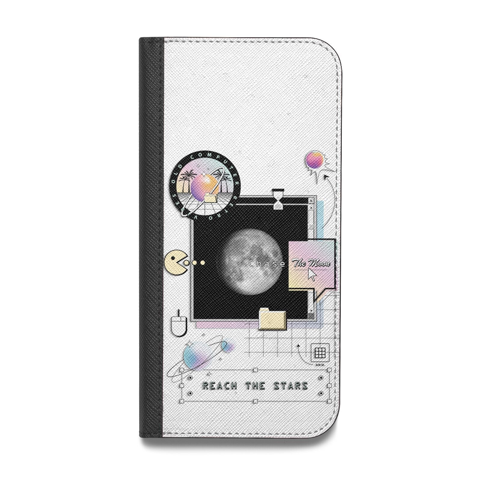 Chase The Moon Vegan Leather Flip iPhone Case