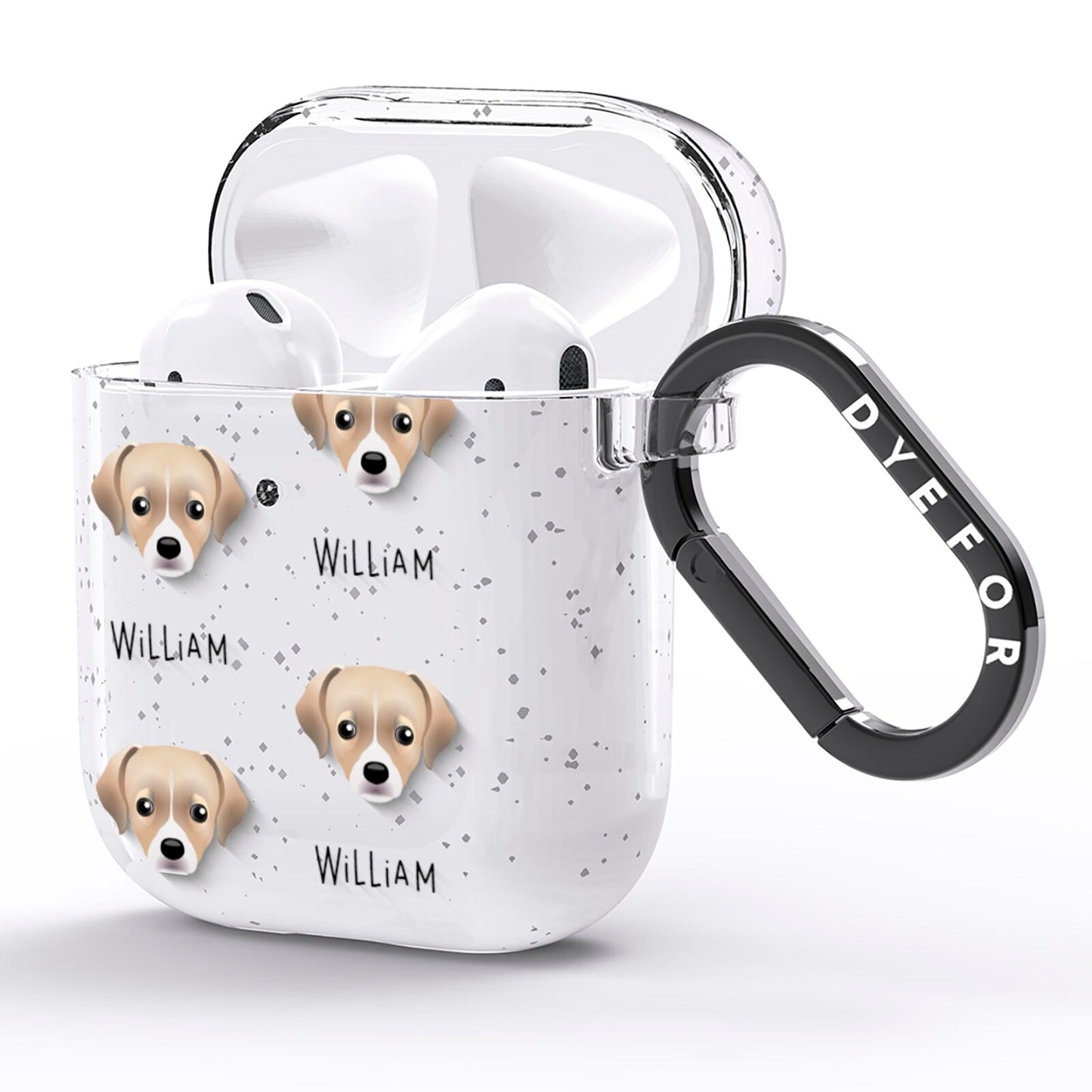 Cheagle Icon with Name AirPods Glitter Case Side Image